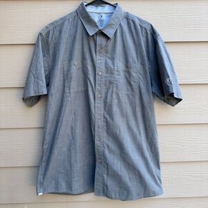 Kuhl Mens Karib Short Sleeve Shirt  Grey Button Up Casual Collared Sz XL (A38)